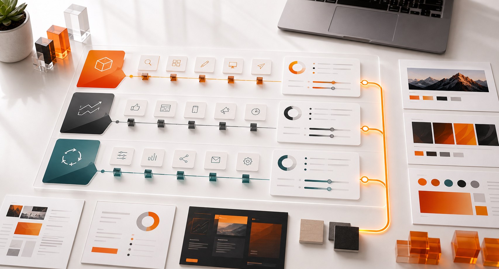 Project roadmap with clear stages, decisions, and delivery milestones